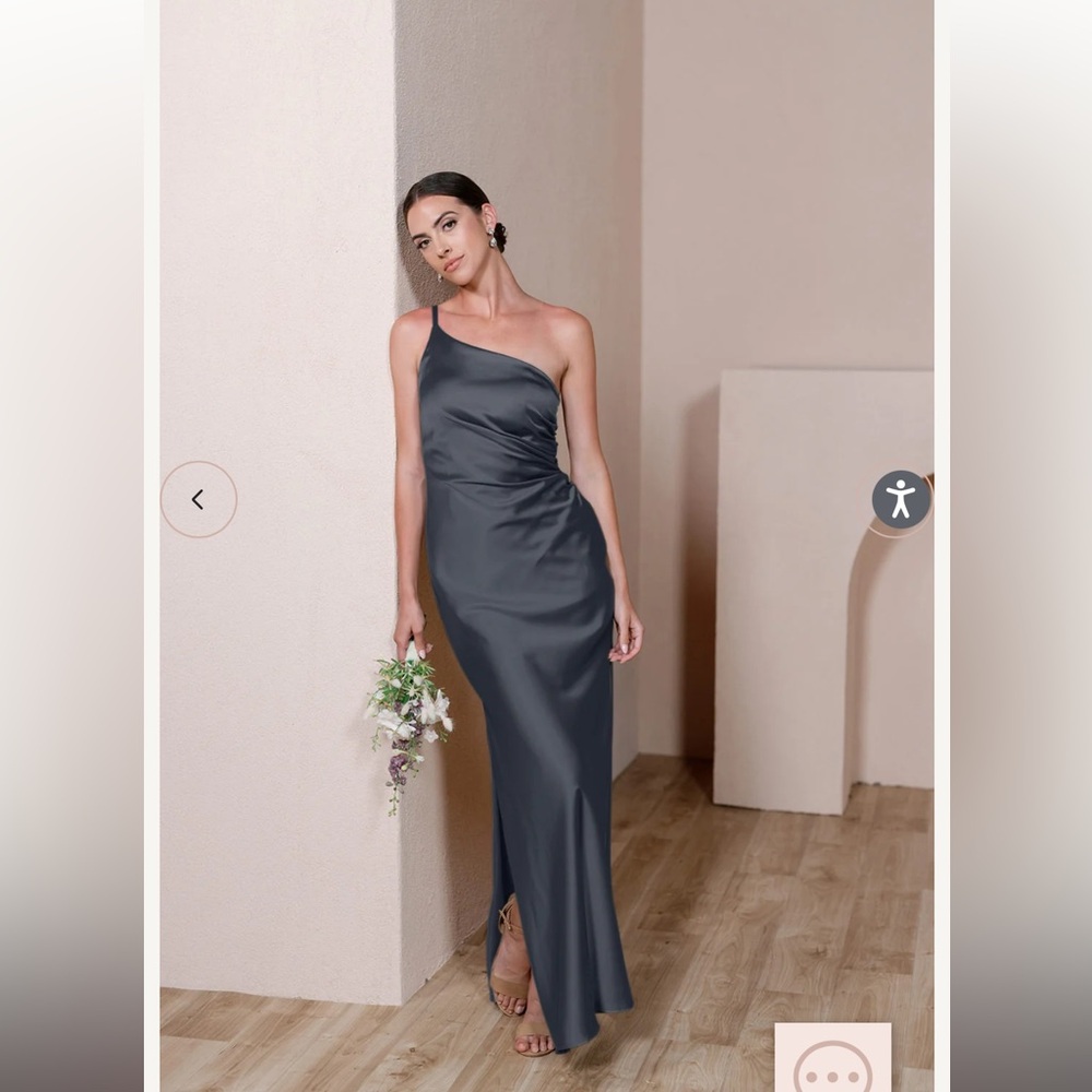 Revelry Jade Satin Dress in Black